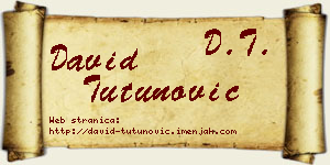 David Tutunović vizit kartica